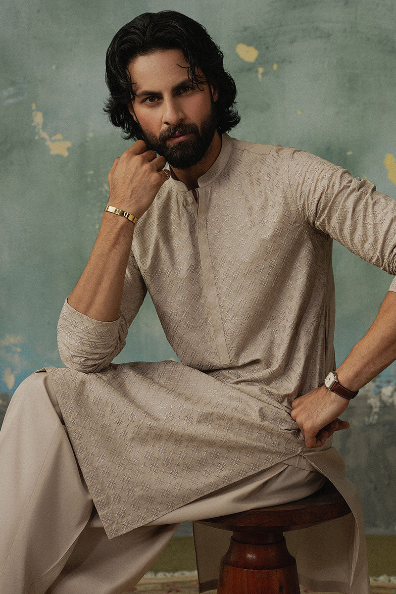 Pastel Pink Embroidered Kurta Shalwar