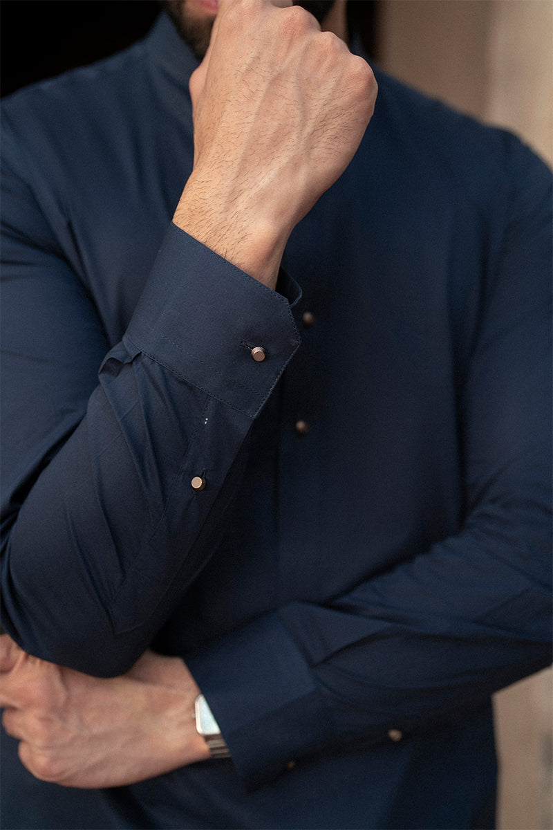 Navy Blue Egyptian Cotton Shalwar Kameez