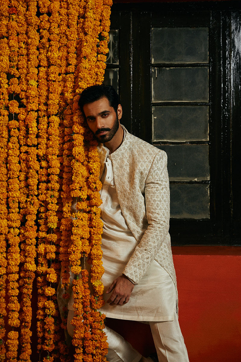 PORCELAIN WHITE SHERWANI