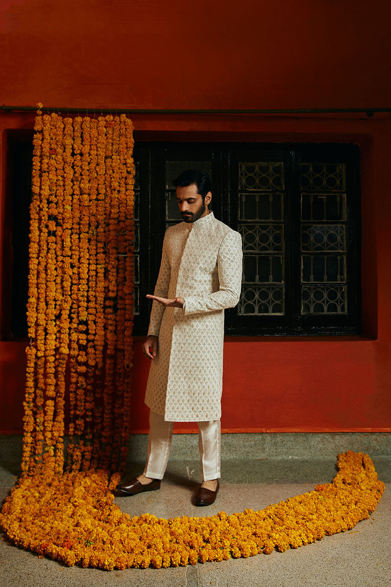 PORCELAIN WHITE SHERWANI