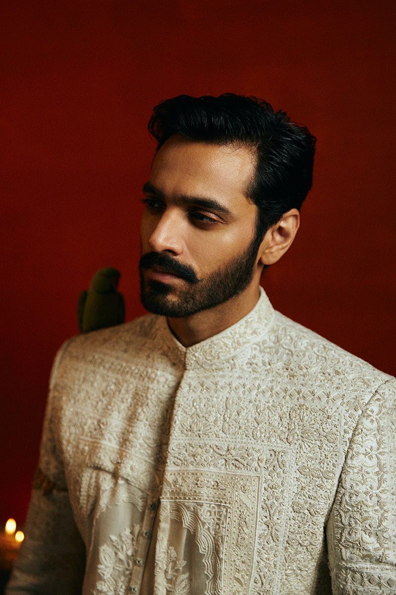 PEARL WHITE SHERWANI