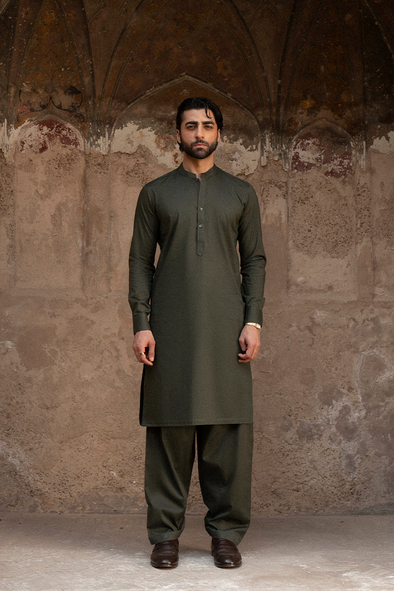 Midnight Green Cotton Shalwar Kameez