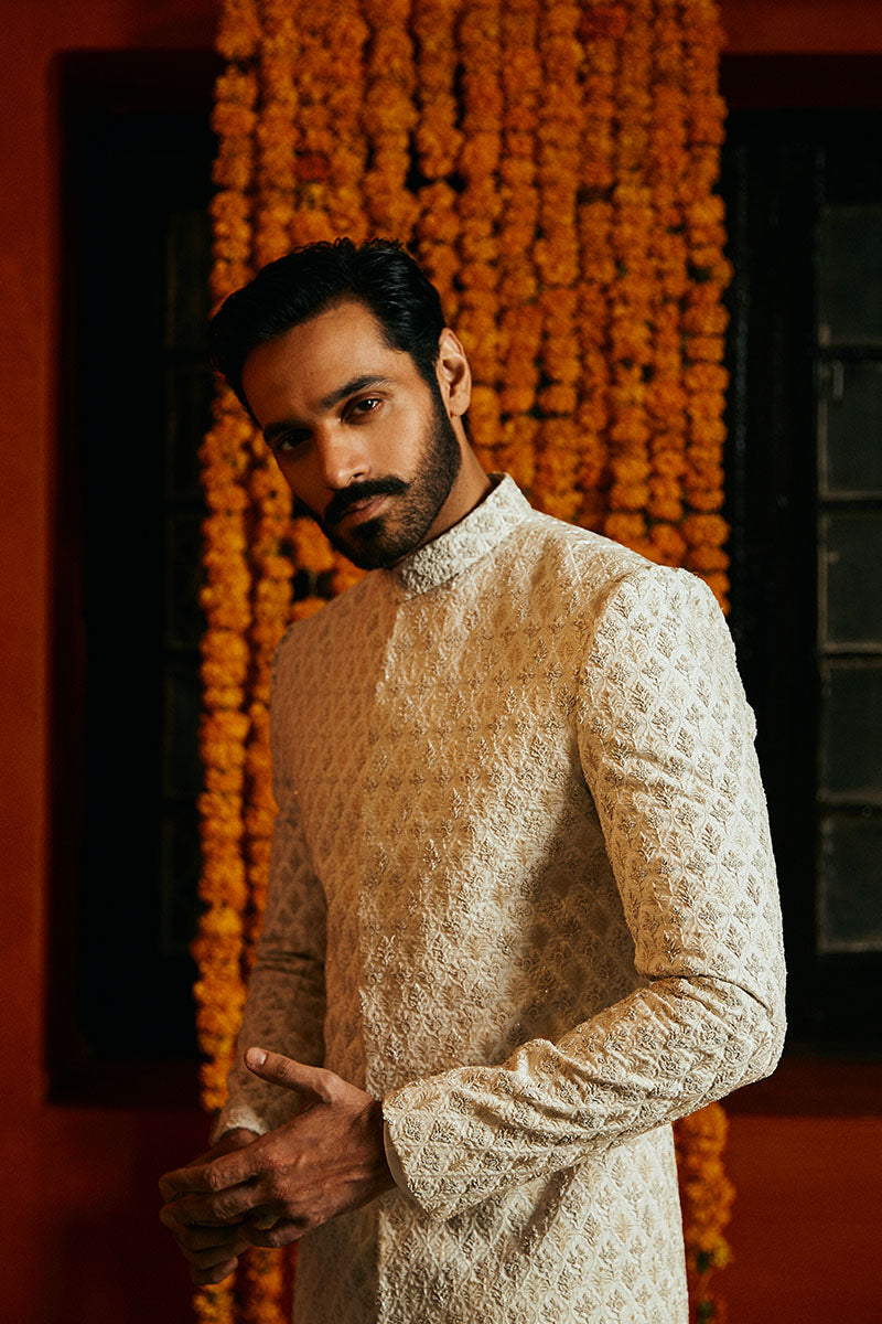 PORCELAIN WHITE SHERWANI