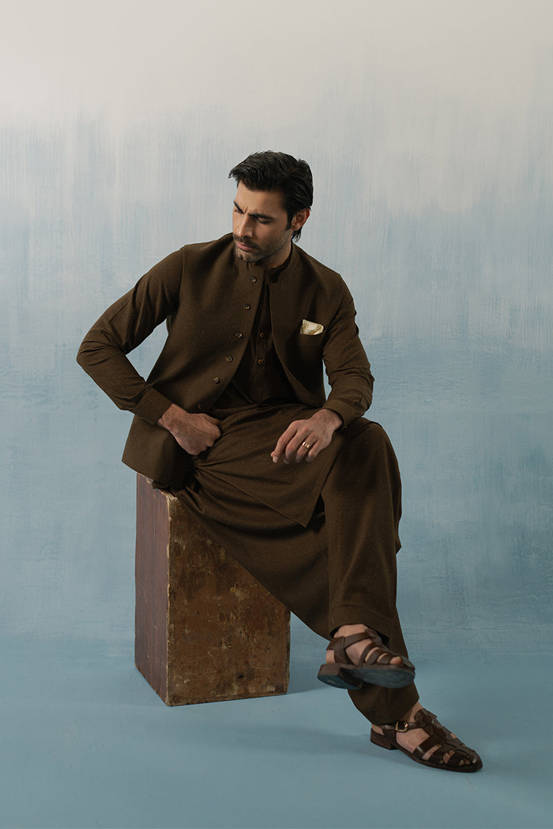'Brown Shalwar Kameez"