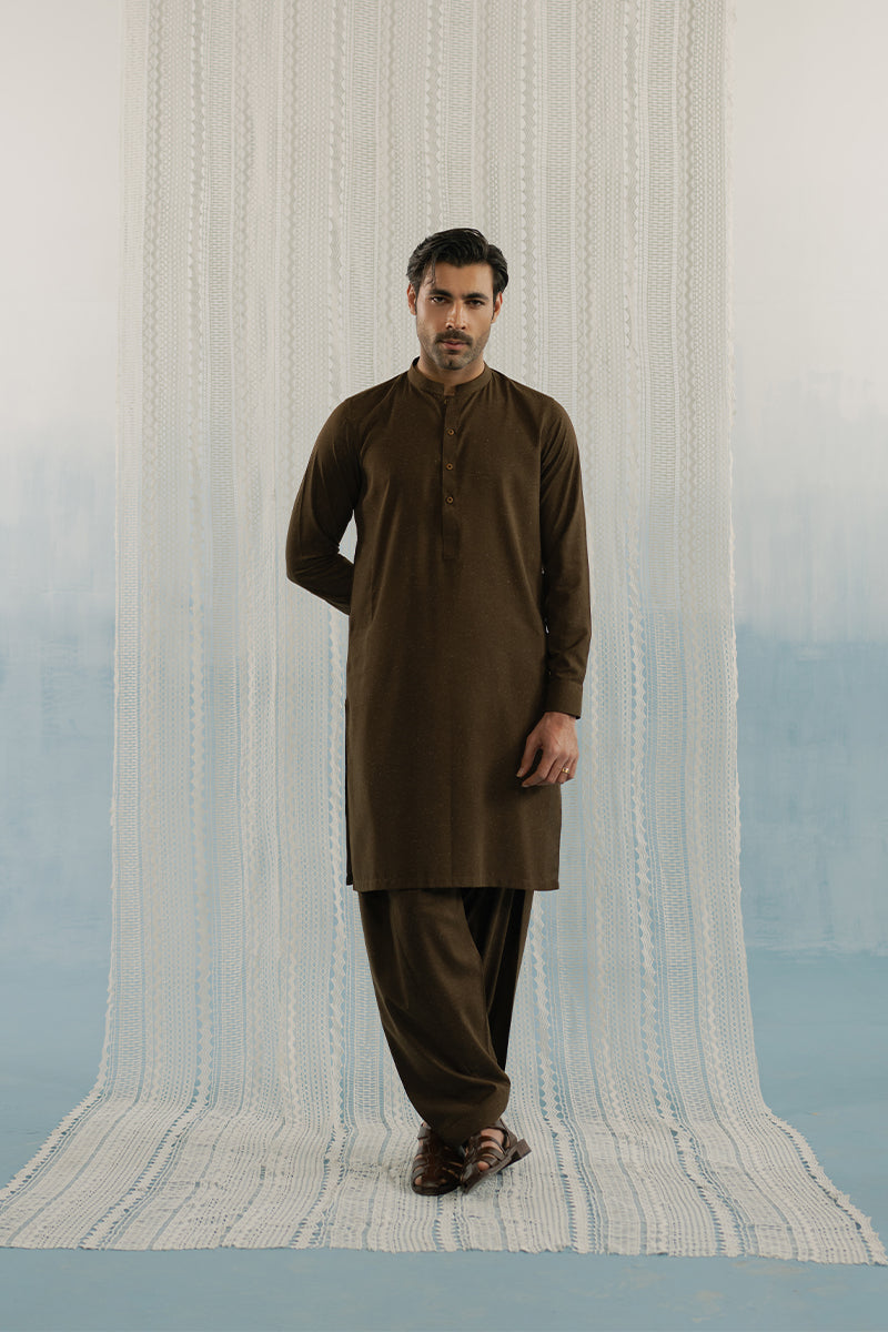'Brown Shalwar Kameez"