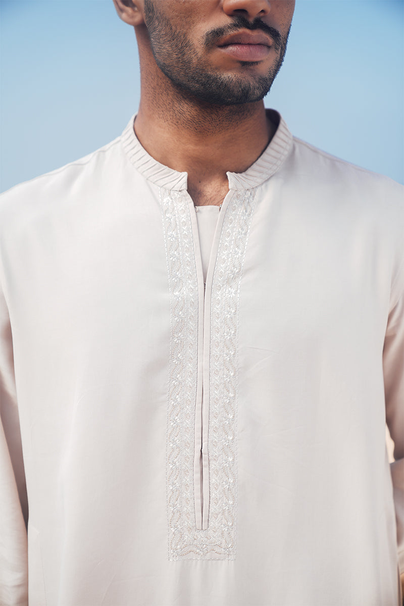 'Soft Pink' Embroidered Kurta Pajama