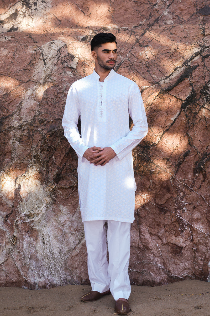 'White Chikankari' Kurta Pajama