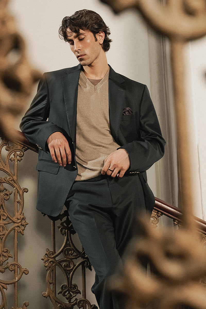 'Kombu' Green Single Breasted Suit