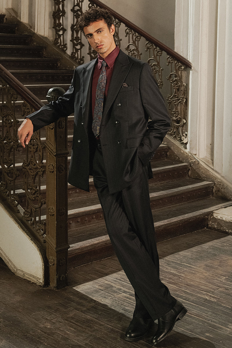 Onyx Black Double Breasted Suit