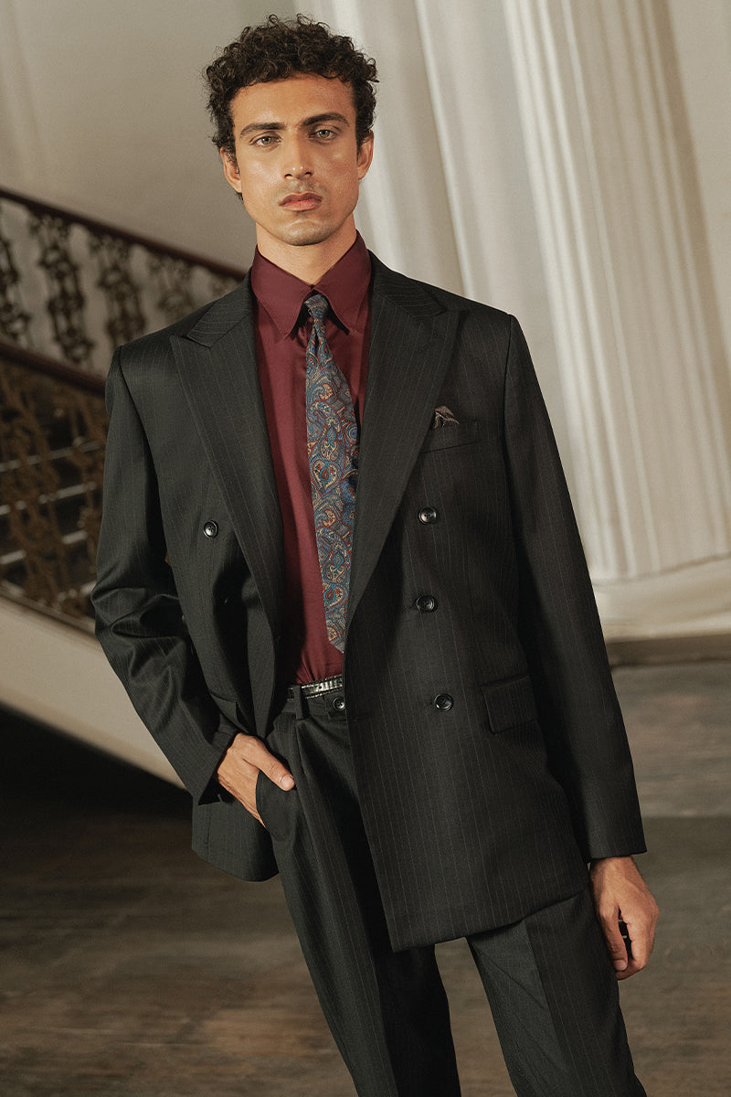 Onyx Black Double Breasted Suit