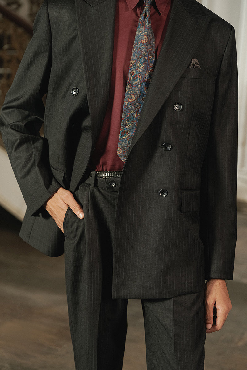 Onyx Black Double Breasted Suit