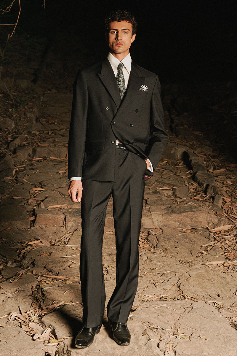Onyx Black Double Breasted Suit