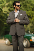 Charcoal Grey Single Brested Three Piece Suit