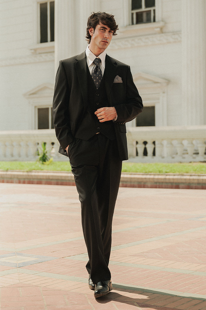 Ebony Black Single Breasted Suit