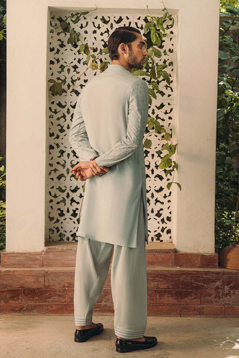 TEAL BLUE LUXURY KURTA PAJAMA FOR MEN