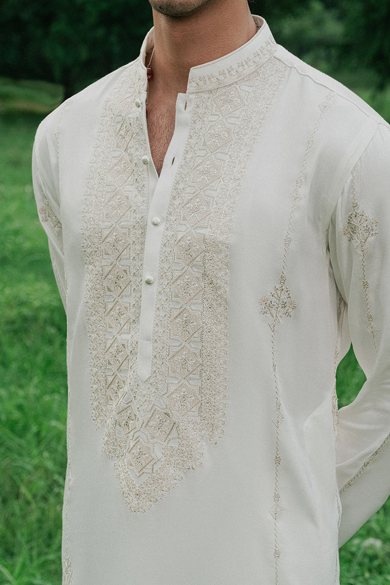 white kurta for men design